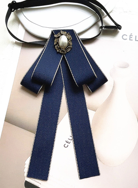 学士服领结蝴蝶结女红色毕业照白色衬衫领花jk学院风免打校服配饰