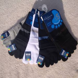 五趾袜男纯棉梦娜秋冬厚款中筒纯黑防臭抗菌中筒袜子男正品五指袜