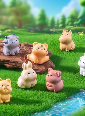 马年新年十二生肖龙鸡公仔园艺造景diy装饰品迷你汽车玩具小摆件