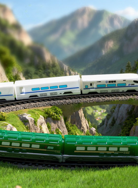 手工玩具学生仿真铁轨火车头车厢微缩模型diy装饰品配件桌面摆件