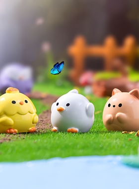 学生手工卡皮巴拉熊猫水豚小动物公仔微景观diy装饰挂配件小摆件