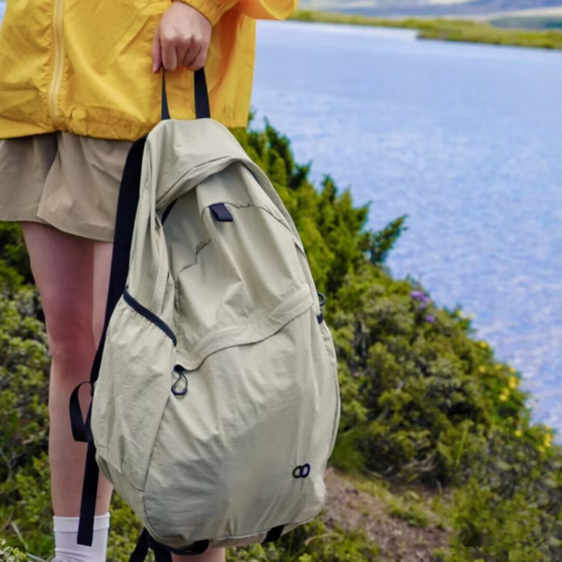 新款2023韩版双肩包女户外刺绣轻便登山包学生书包简约旅行背包男 - 图0