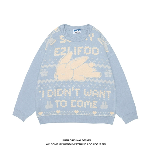 Японский ретро бордовый демисезонный свитер подходит для мужчин и женщин, трикотажная парная одежда для влюбленных, свободный крой