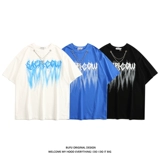 Летняя футболка с коротким рукавом, брендовая цепь для влюбленных, в американском стиле, этнический стиль