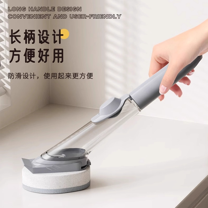 厨房洗碗加液刷锅神器长柄洗洁精清洁海绵刷子不伤手懒人专用锅刷 - 图2