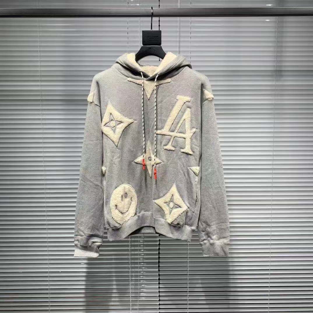 日本恶搞 Hoodie 笑脸老花元素反战破坏植绒加厚内里绒毛卫衣 - 图3