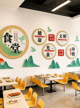 幼儿园环创食堂文化墙贴午托管班装饰小饭桌餐厅文明用餐标语9005