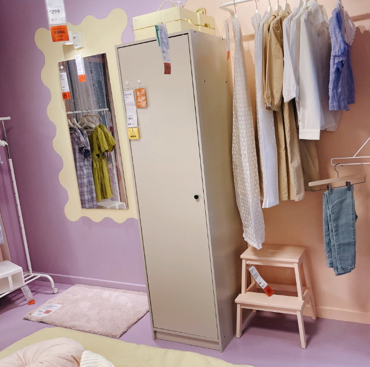 IKEA宜家古希肯单门衣柜现代简约家用卧室柜衣橱收纳49x55x186cm,淘宝优惠券,粉丝福利购,淘宝优惠卷