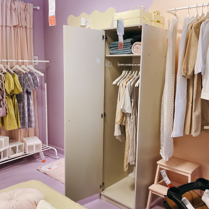 IKEA宜家古希肯单门衣柜现代简约家用卧室柜衣橱收纳49x55x186cm,淘宝优惠券,粉丝福利购,淘宝优惠卷