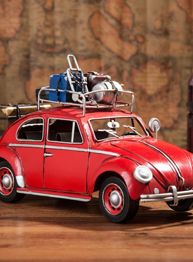 老爷车复古怀旧风书柜装饰摆件