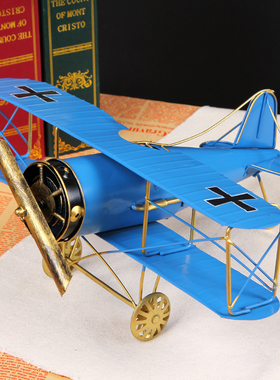 欧式创意怀旧复古大号铁皮战斗机