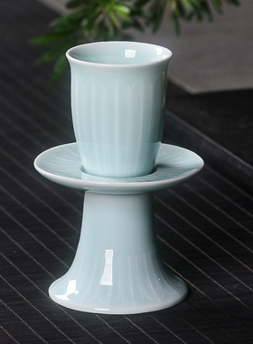 青瓷供奉贡杯新中式佛堂寺庙素面