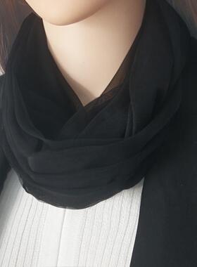 网红女款糖果色网纱小围脖