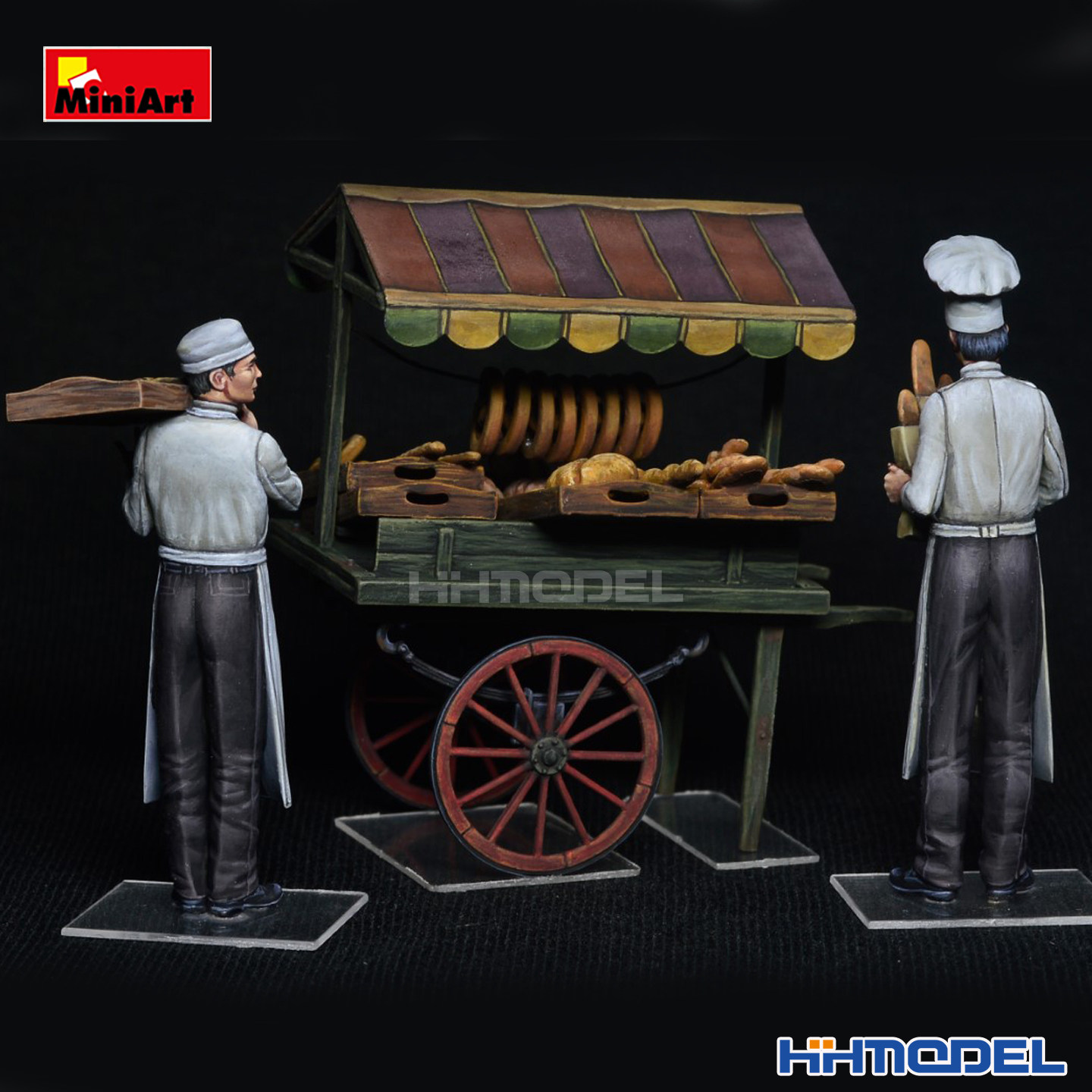 恒辉 Miniart 38074 1/35 场景制作 面包师与售卖手推车 拼装模型,淘宝优惠券,粉丝福利购,淘宝优惠卷