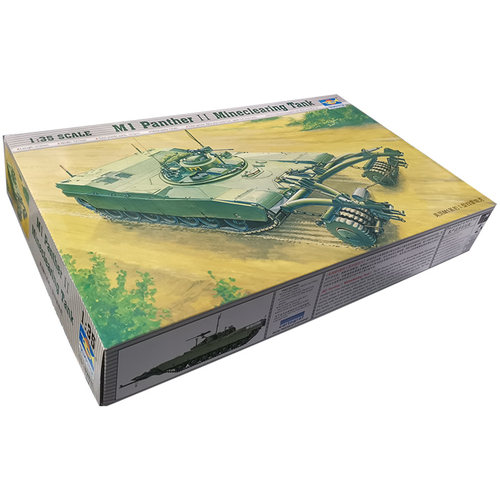恒辉模型 小号手 00346 1/35 M1黑豹2扫雷坦克 拼装模型 - 图0
