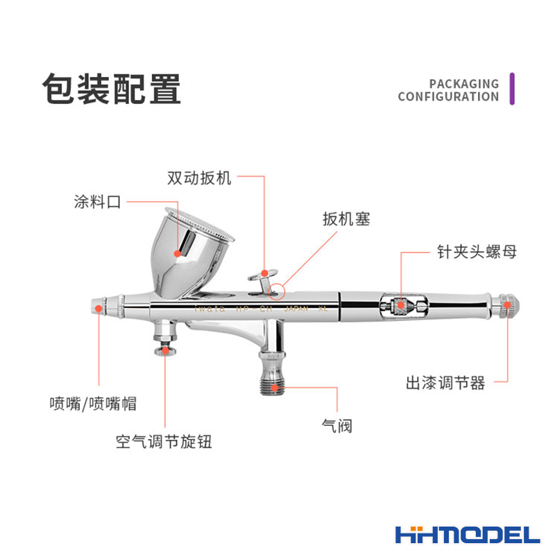 恒辉模型 IWATA/岩田 HP-CH 0.3mm 双动喷笔 带风量调节 - 图0