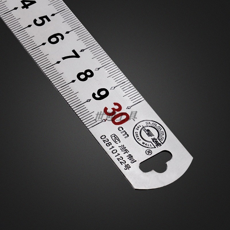 长城精工钢直尺30mm刻尺具不锈钢直角刻尺加工加宽加厚公制钢板尺_虎窝淘
