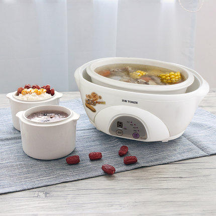 天际 DDZ-16A电炖盅隔水炖 一锅三陶瓷内胆快慢炖自动转保温1.6L - 图1