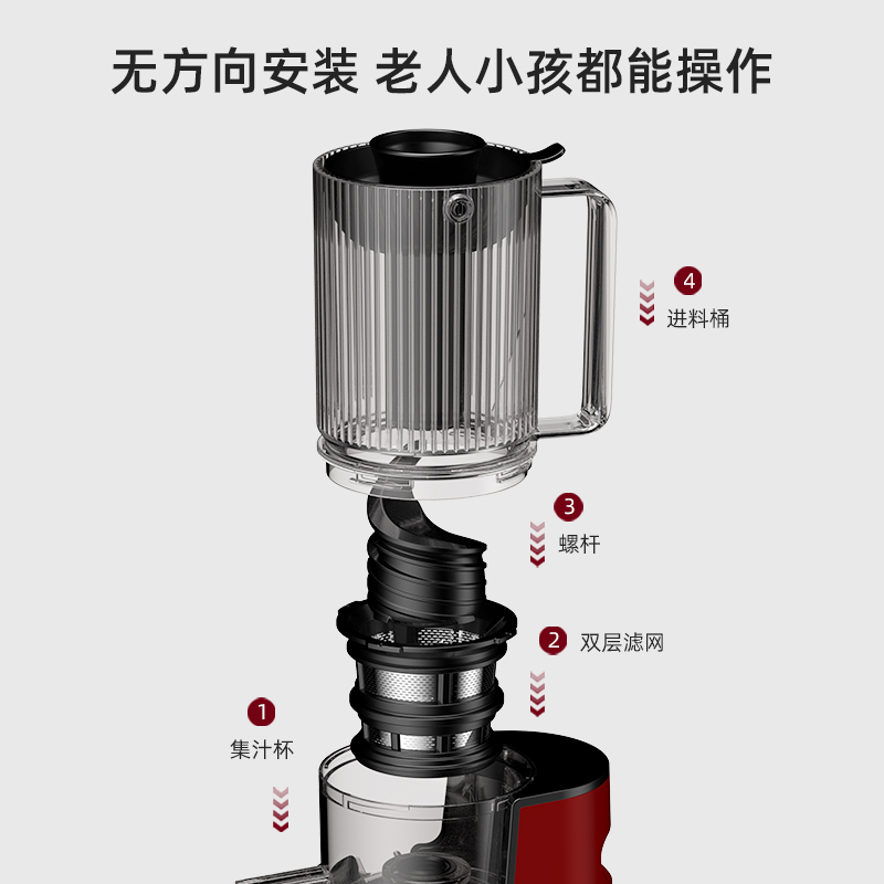 SAVTM大口径榨汁机渣汁分离家用全自动果汁机多功能冰淇淋原汁机 - 图2