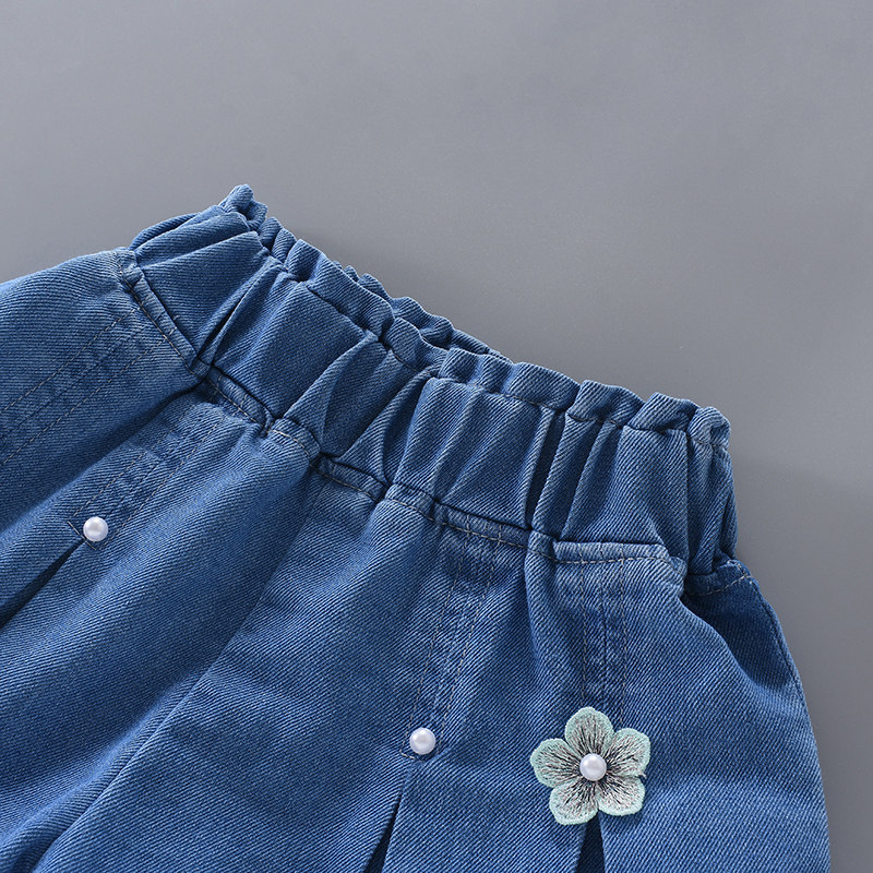 女童软牛仔短裤短裙夏季薄款儿童洋气宽松2024新款中小童女孩裤子,淘宝优惠券,粉丝福利购,淘宝优惠卷