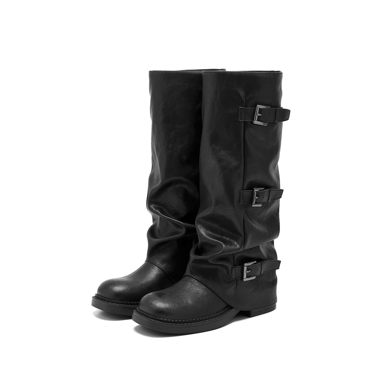 St&Sat/星期六秋冬西部牛仔靴厚底堆堆裤管靴骑士靴女SSD4117C4D,淘宝优惠券,粉丝福利购,淘宝优惠卷