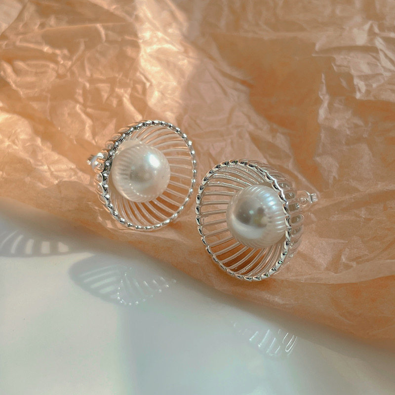 盛开董洁同款珍珠耳环镀银金属镂空气质高级感新中式民族耳钉耳饰,淘宝优惠券,粉丝福利购,淘宝优惠卷