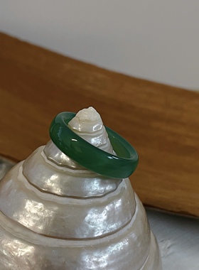 复古树脂彩色指环仿玉石素圈戒指