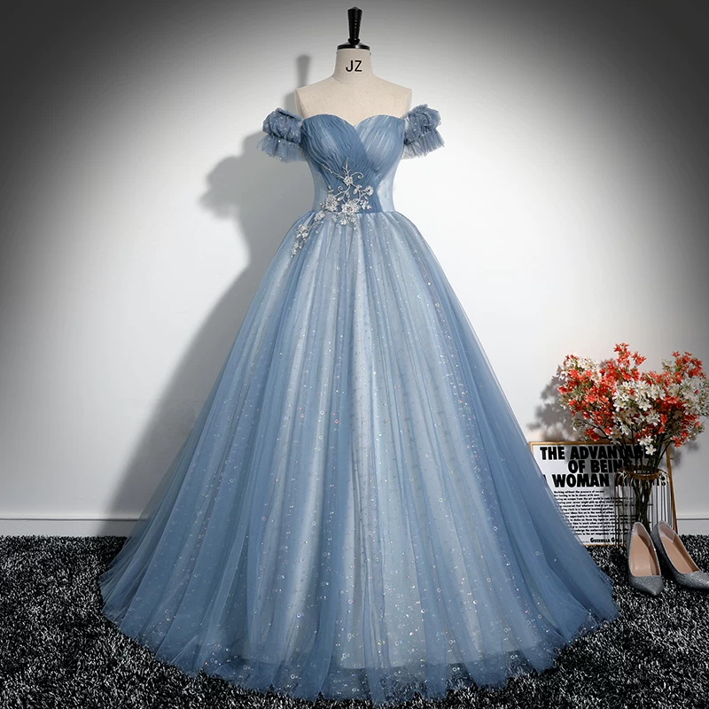 Evening dress for students, suit, open shoulders, tutu skirt