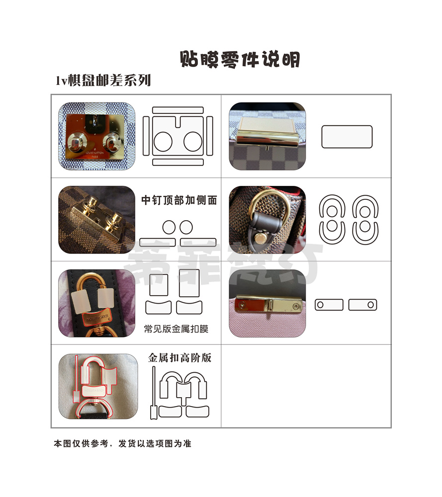 新微晶纳米膜适用于LV棋盘格邮差包 croisette五金贴膜保护膜贴膜 - 图0