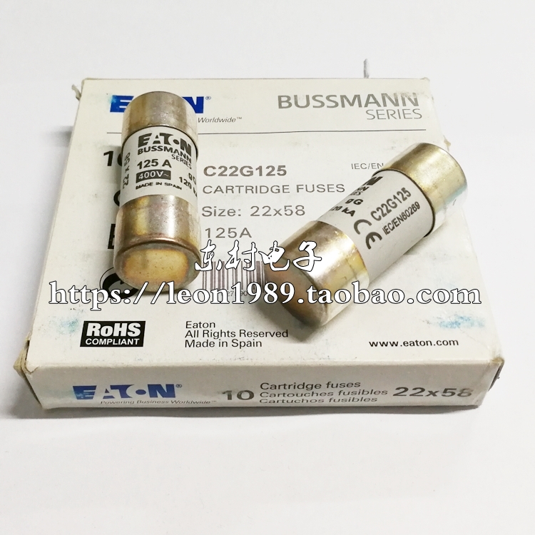 Bussmann保险丝 C22G125I C22G125 125A 400V 22×58 gG/gL熔断器-图0