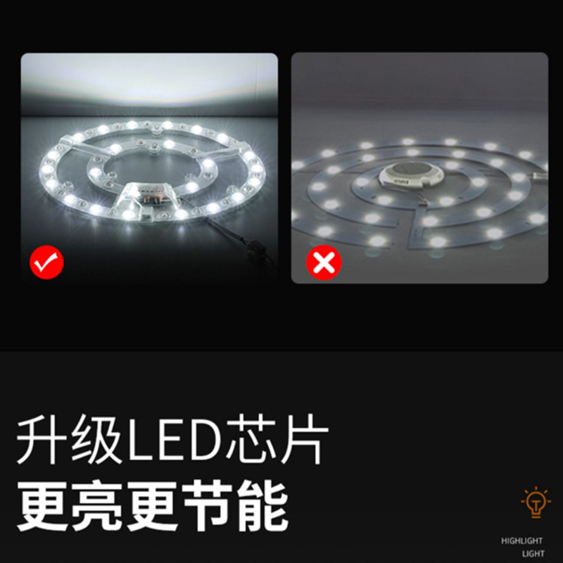 LED吸顶灯环形透镜灯芯灯盘灯板灯带替换模组圆形磁铁吸附免安装 - 图0