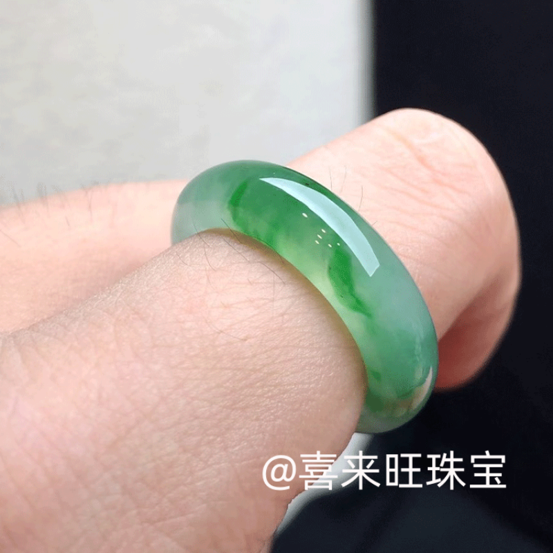 天然缅甸老坑翡翠冰种飘绿花帝王绿辣绿冰绿玉石戒指指环戒圈扳指,淘宝优惠券,粉丝福利购,淘宝优惠卷