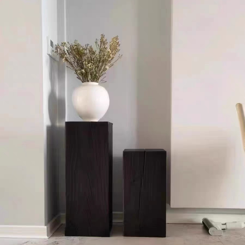 方形木墩矮凳原木酒店摆件茶几复古实木墩子树桩木桩凳个性侘寂风 - 图2