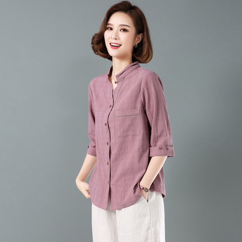 早秋气质薄款2020年新款七分袖衬衫 dkchenpin淘斯专卖衬衫