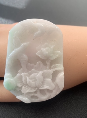 天然a货翡翠 双宿双栖 吊坠尺寸约55*40.6*8.8mm 送证书支持复检