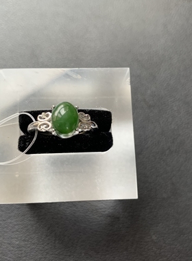 【可调节大小】YT和田碧玉925银镶嵌戒指一物一图可选