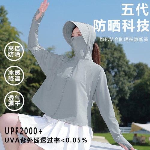 UPF2000+防晒衣女2026新款短款披肩防紫外线凉感透气防晒衫短外套 - 图0