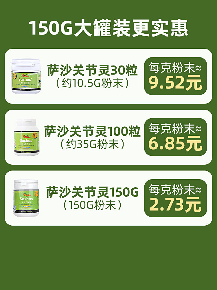 萨沙鲨鱼软骨素髋关节宝舒粉关节灵 华元宠物用品狗氨基酸/维生素/钙铁锌