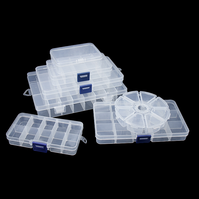 透明塑料盒小螺丝收纳盒五金分类盒元件工具电子零件盒子分格有盖-图3