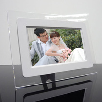 Clear Cabin 7 Inch Single Function Digital Photo Frame Electronic Album Fashion Acrylic Buttons Hang Wall Photo Intelligence