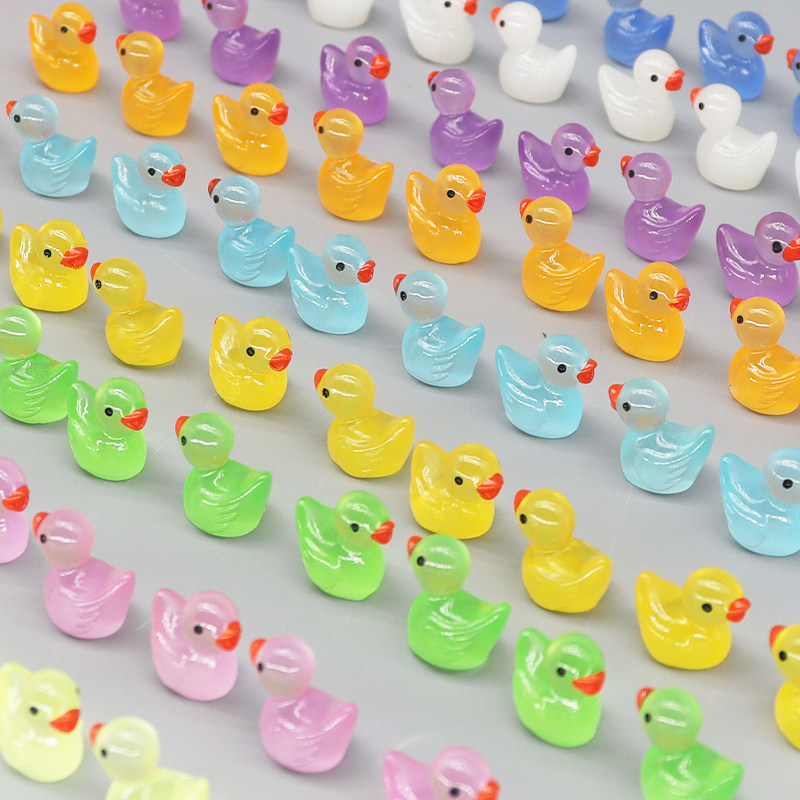 网红儿童夜光迷你小鸭子玩具彩色水晶装饰品摆件发光防真动物车载,淘宝优惠券,粉丝福利购,淘宝优惠卷