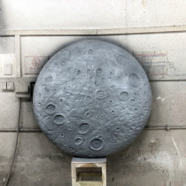 Technology Pavilion Space Themed Pavilion Soft Fitting Wall Fibreglass Rugged Bas-relief Half Moon Art Landscape Installation