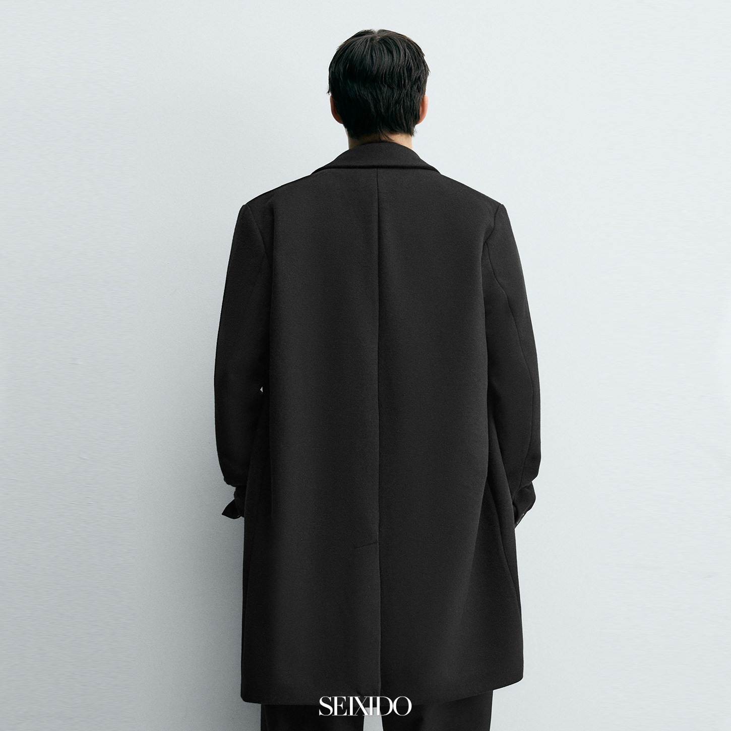 柜799！秋冬男装羊毛混纺修身直筒后开叉大衣毛呢外套8281104 800,淘宝优惠券,粉丝福利购,淘宝优惠卷