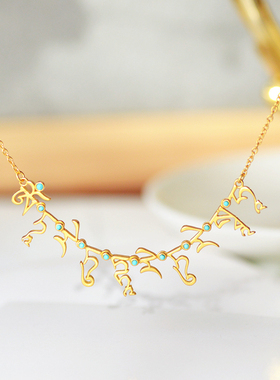 暮城银冠绿度母项链纯银