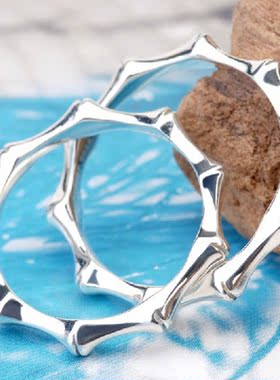 纯银正品情骨戒指男女个性情侣