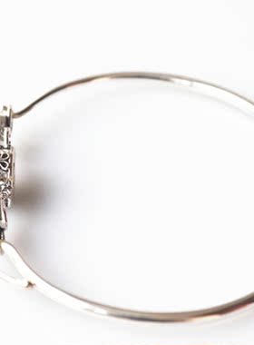 纯银开口浪漫复古天然月光石手镯