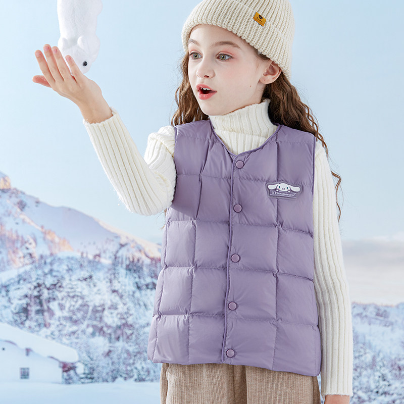 玉桂狗女童羽绒马甲秋冬装儿童背心轻薄鸭绒内胆马夹大童保暖坎肩,淘宝优惠券,粉丝福利购,淘宝优惠卷