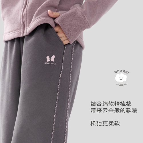 迪士尼女童裤子春装2026新款儿童运动裤大童休闲卫裤夏防蚊裤薄款 - 图1