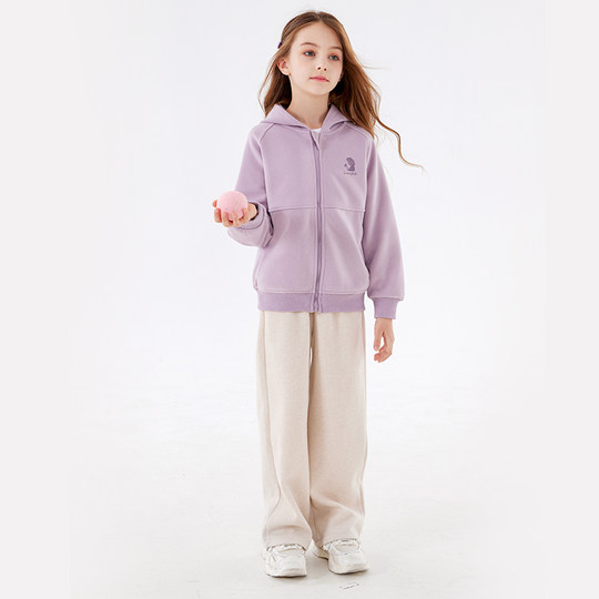 迪士尼女童外套2025新款春秋装儿童连帽卫衣中大童洋气上衣童装