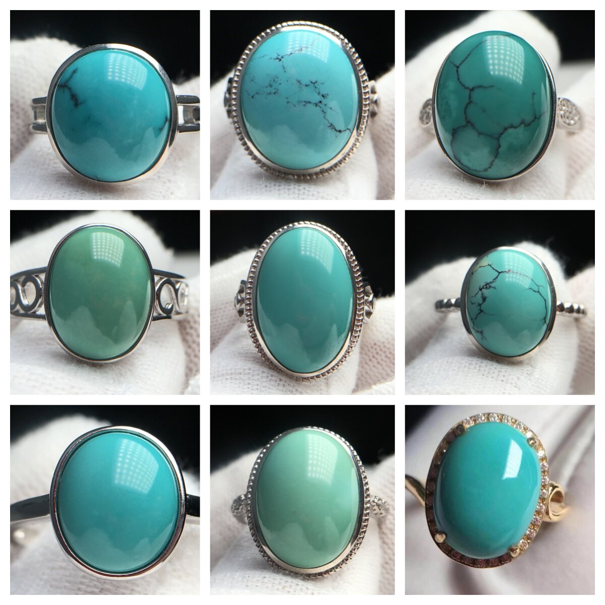Hubei Shiyan natural ore turquoise women's ring